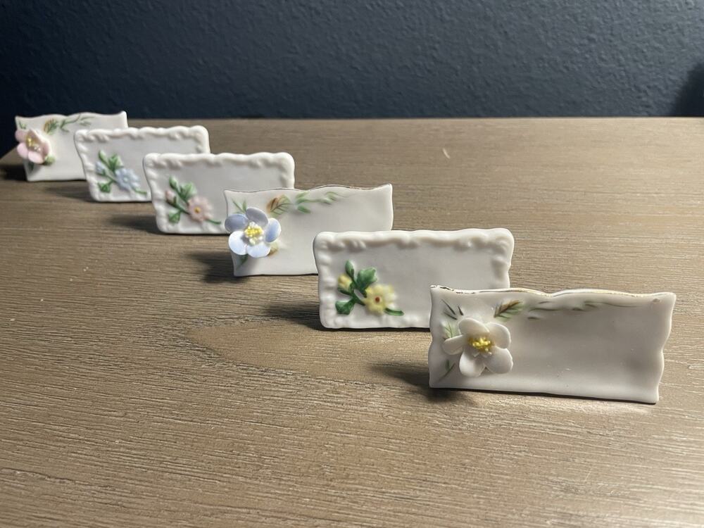 Vintage Shafford Design porcelain place card holder set of 6, Item No. 224